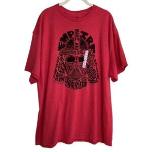 Disney Star Wars Darth Vader Helmet Mens Tee Size XL Red Short Sleeve NEW